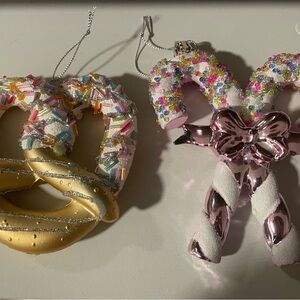 Colorful Pretzel and Candy Cane Ornaments